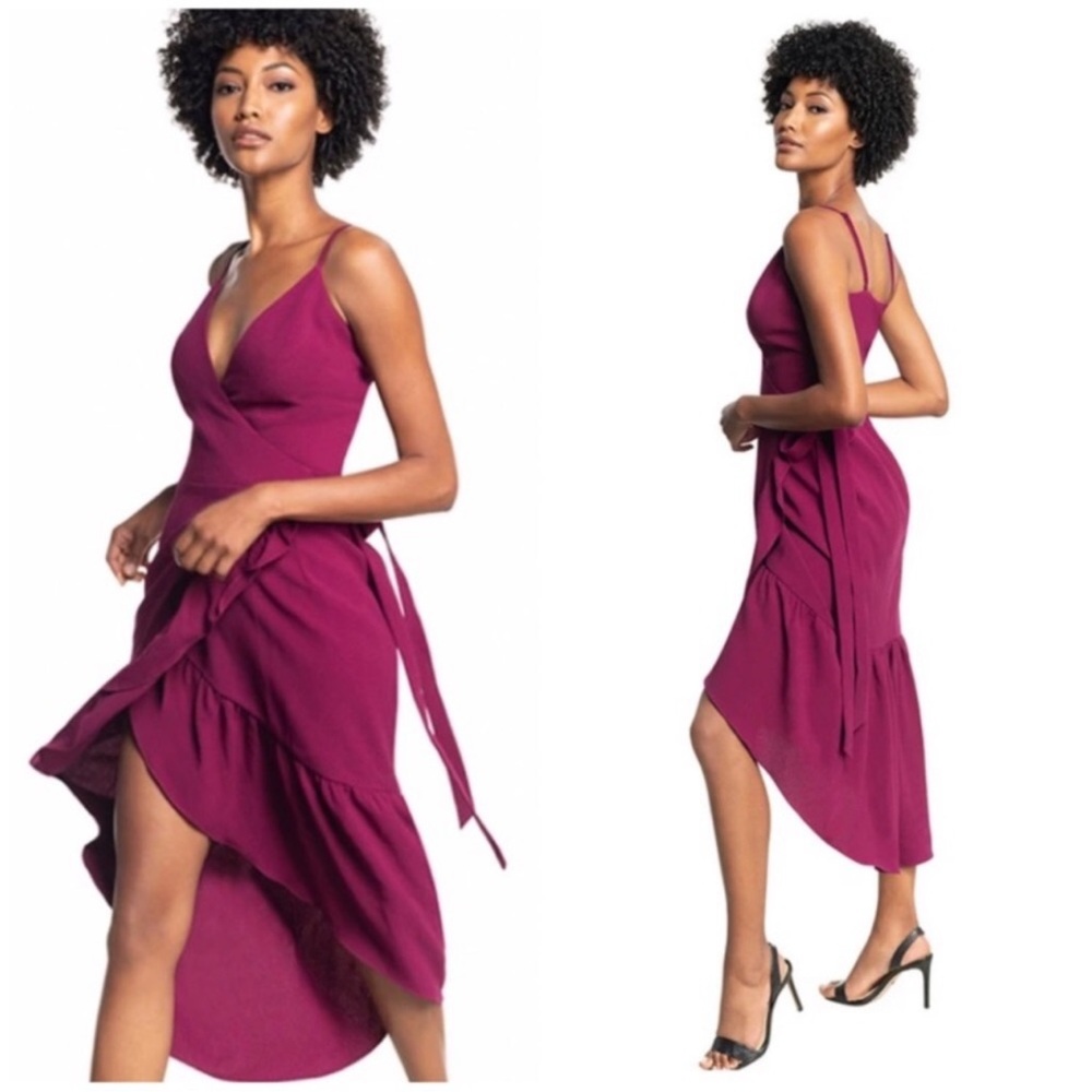 Dress the Population Fuchsia High Low Dress